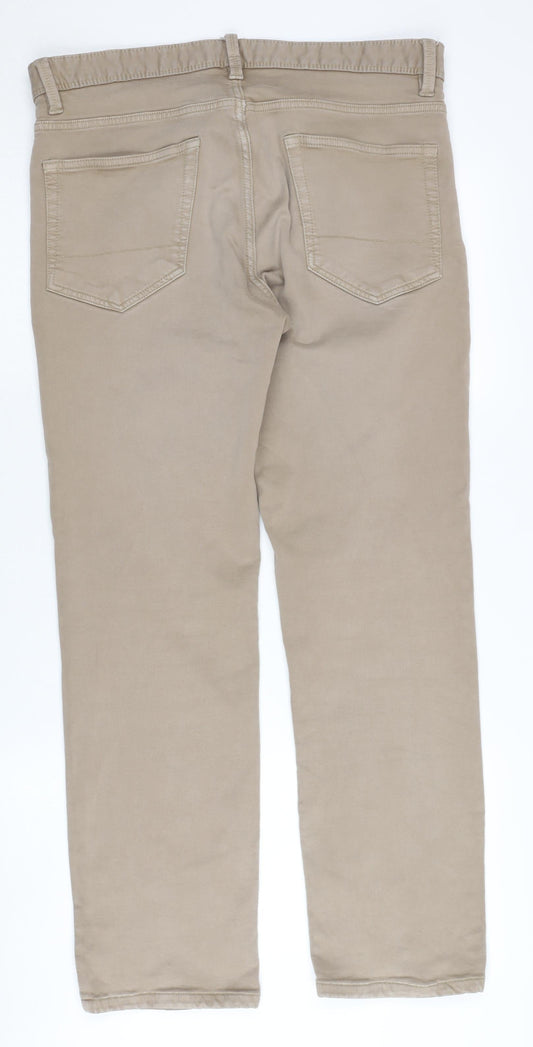 F&F Beige Jeans for Unisex Adults, Size 34