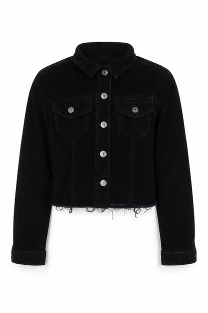 Denim Co. Women's Black Cropped Biker Jacket Size 12