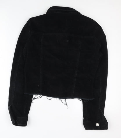 Denim Co. Women's Black Cropped Biker Jacket Size 12