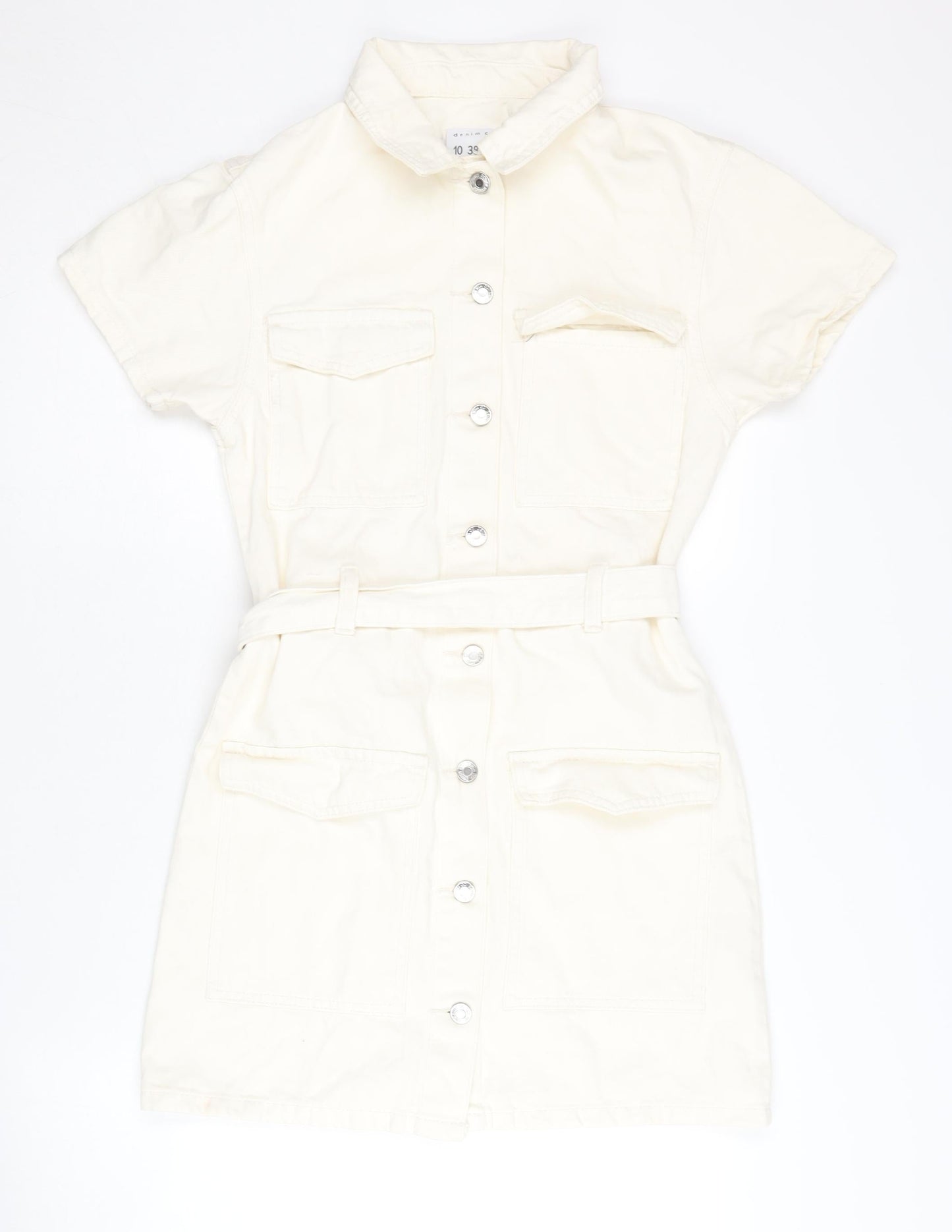 Denim Co. Women's Ivory Shirt Dress - Size 10