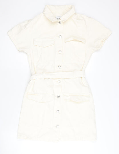 Denim Co. Women's Ivory Shirt Dress - Size 10