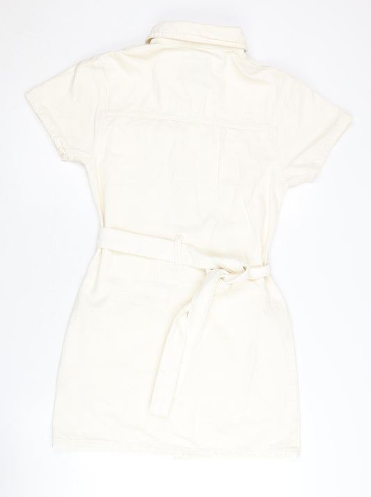 Denim Co. Women's Ivory Shirt Dress - Size 10