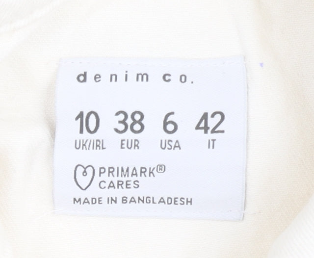 Denim Co. Women's Ivory Shirt Dress - Size 10