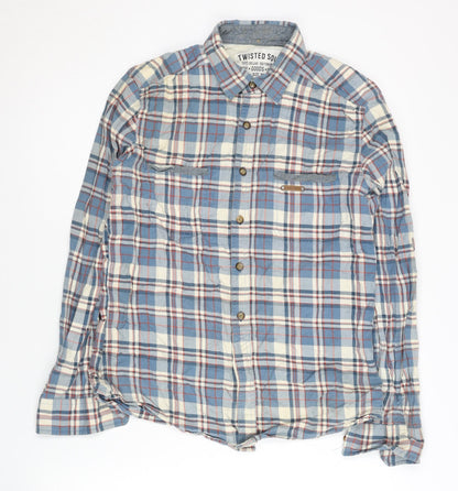 Twisted Soul Men's Multicoloured Plaid Shirt M
