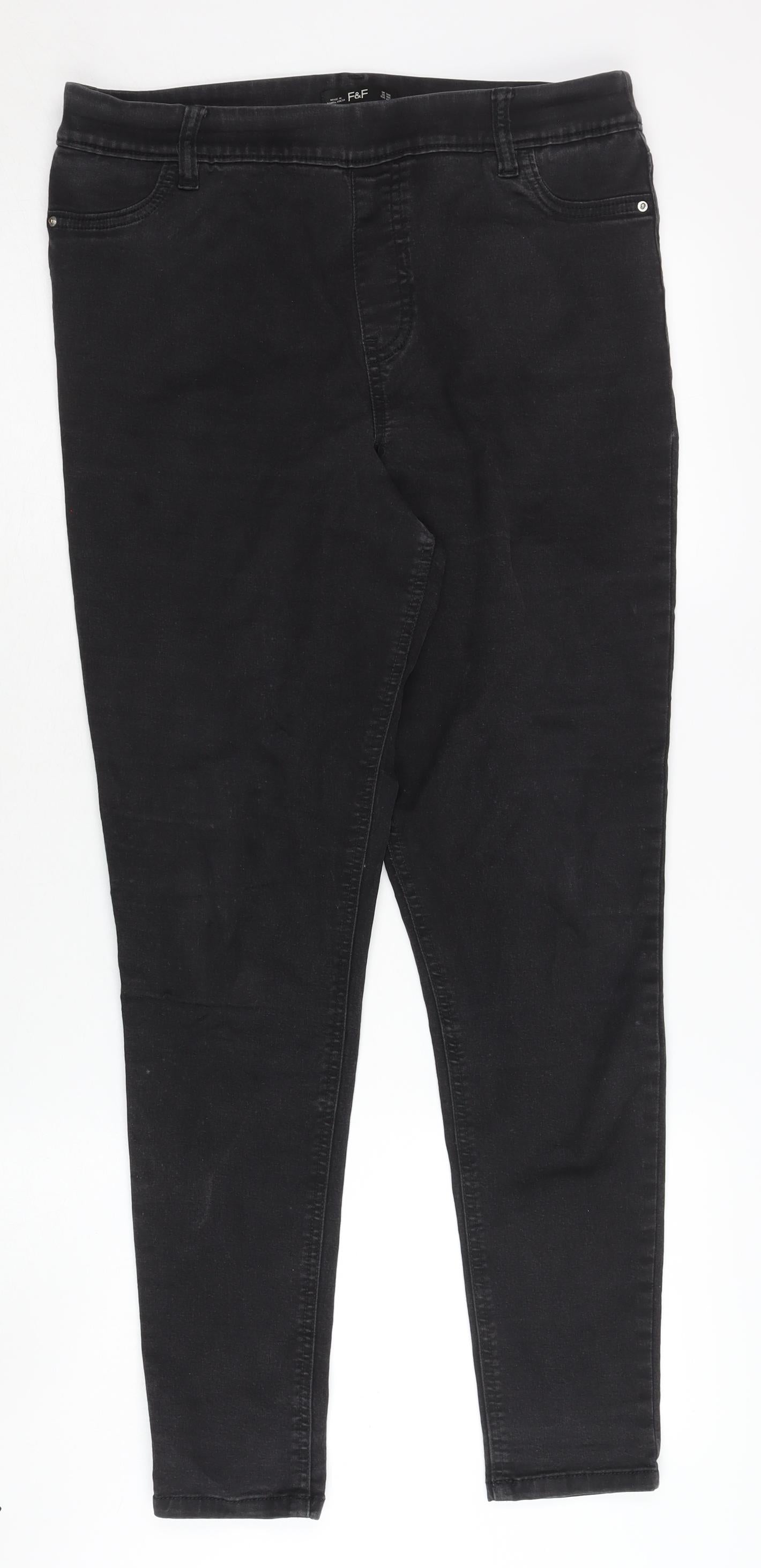 F&F Women's Black Skinny Jeans Size 14 Slim Fit