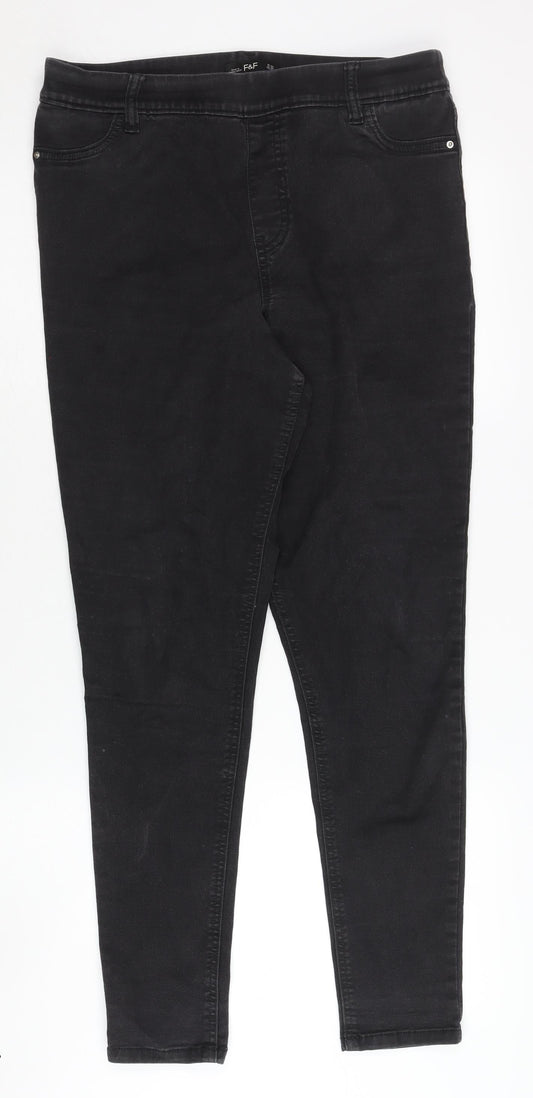 F&F Women's Black Skinny Jeans Size 14 Slim Fit