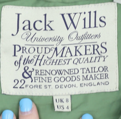 Womens UK Size 8 Jack Wills Green Windbreaker Coat