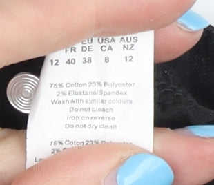 PrettyLittleThing Women's Black Skinny Distressed Jeans - Size 12