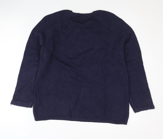 Womens UK Size 14 Marks and Spencer Blue Pullover Jumper