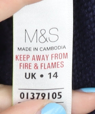 Womens UK Size 14 Marks and Spencer Blue Pullover Jumper