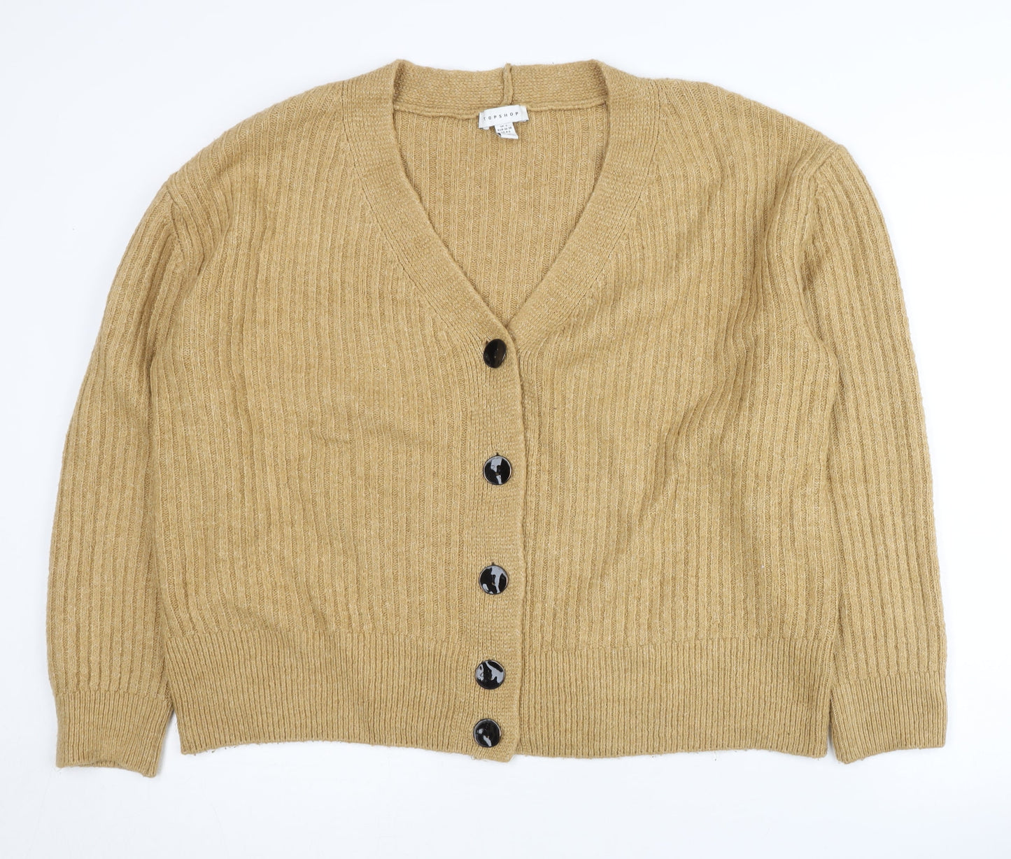 Womens UK Size 8 Topshop Beige Cardigan Jumper