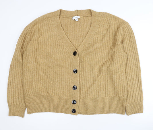 Womens UK Size 8 Topshop Beige Cardigan Jumper