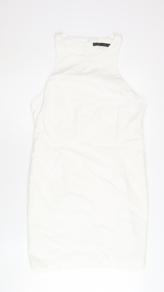 Zara Basic Women's White Sheath Dress Size 14