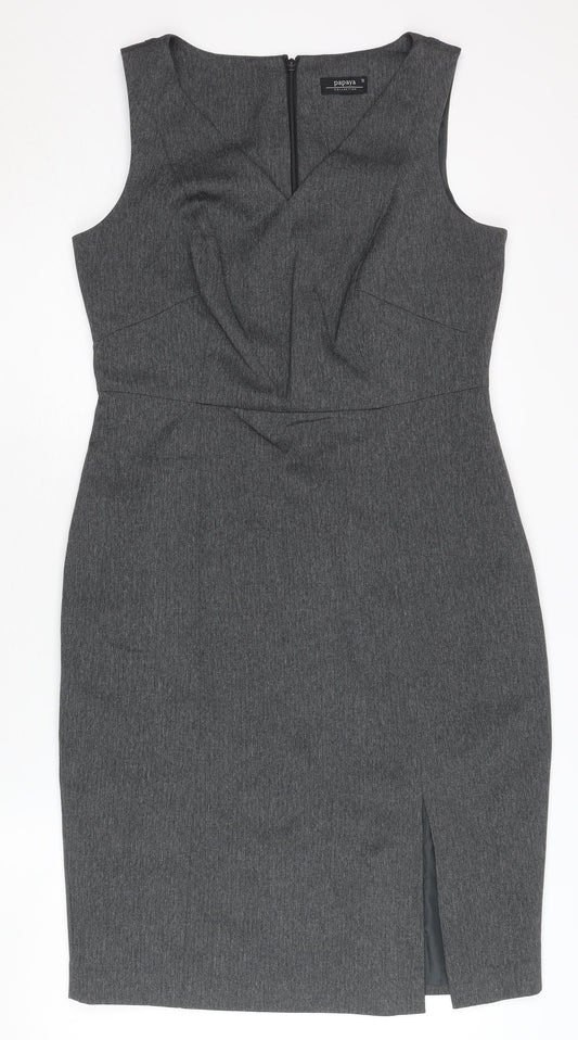 Papaya Women's Grey Sheath Dress Size 12