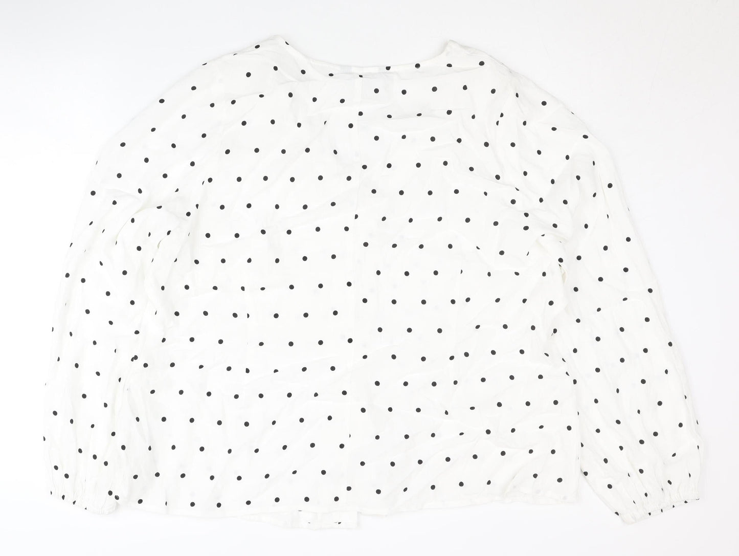 Marks and Spencer Women's White Polka Dot Blouse Size 22