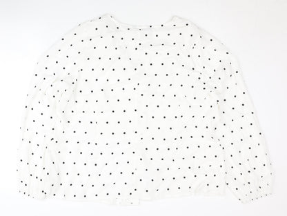 Marks and Spencer Women's White Polka Dot Blouse Size 22