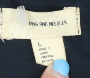 Womens UK Size L Pins and Needles Black Basic Blouse