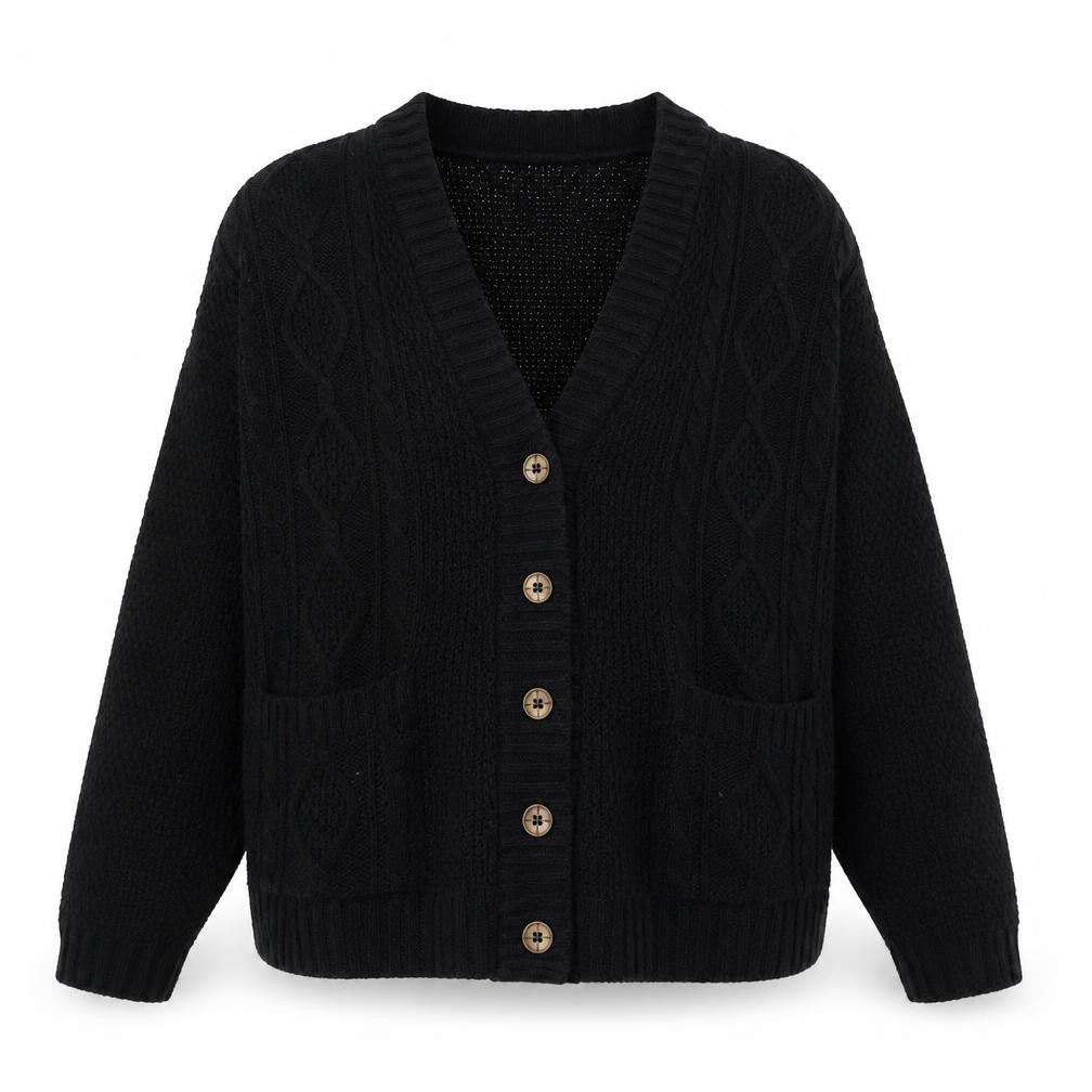 Womens UK Size S Boohoo Black Cardigan Jumper