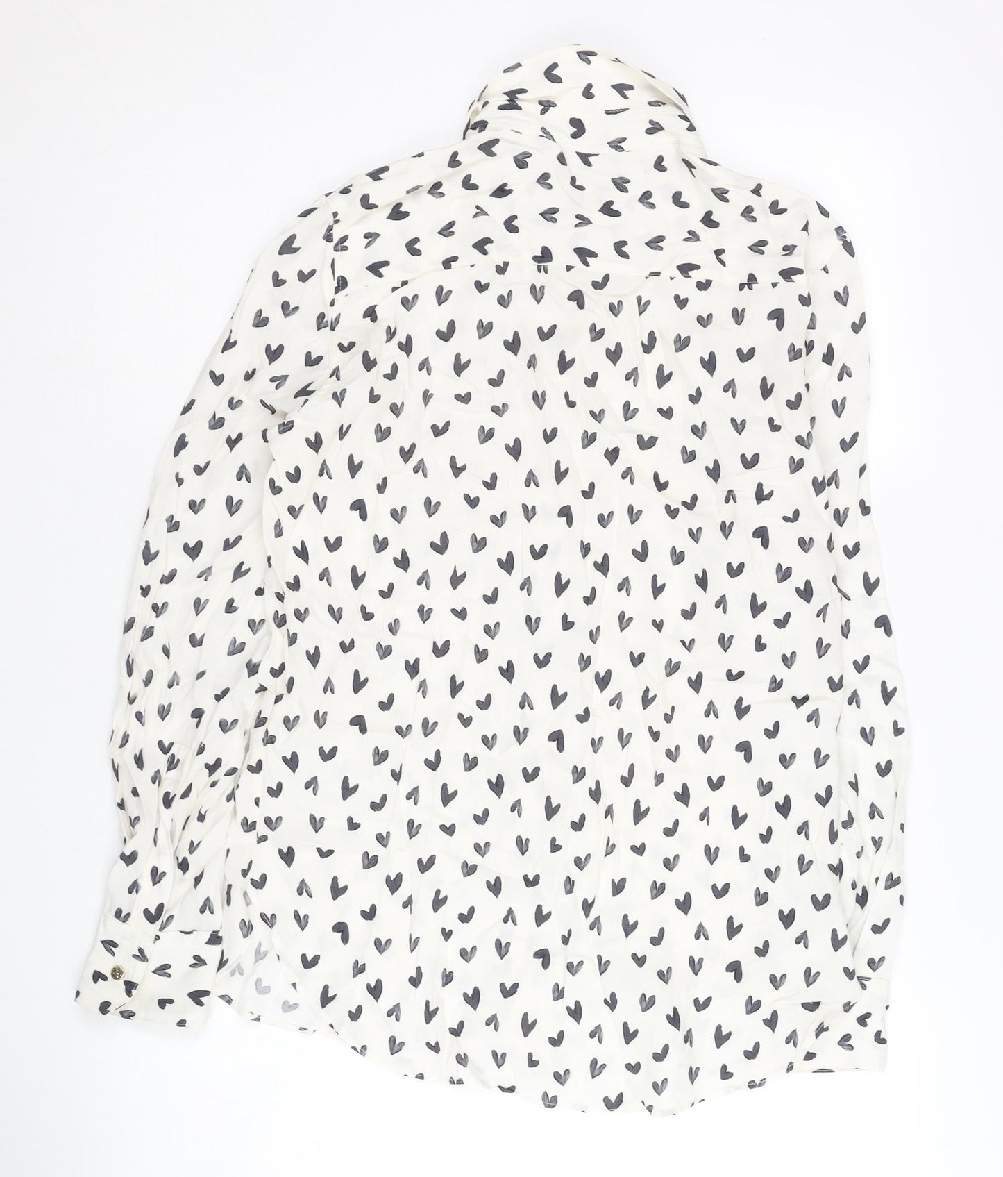 Womens UK Size XS Zara White Basic Button-Up