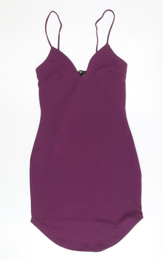 Missguided Women's Purple Slip Dress Size 4