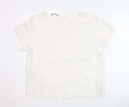 Womens UK Size 14 Gerard Darel White Basic Blouse