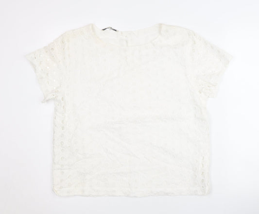 Womens UK Size 14 Gerard Darel White Basic Blouse
