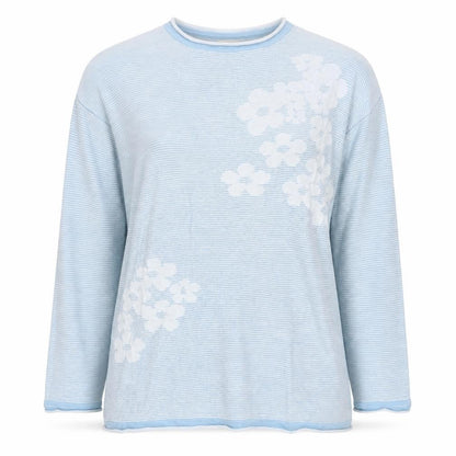 Womens UK Size 12 Cotton Traders Blue Pullover Jumper