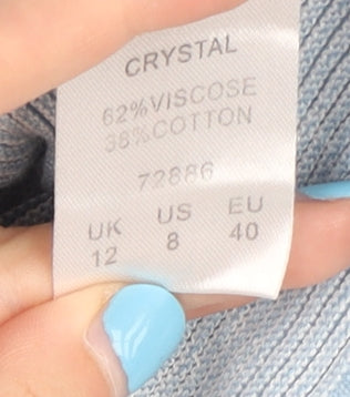 Cotton Traders Women's Blue Floral Pullover Jumper Size 12