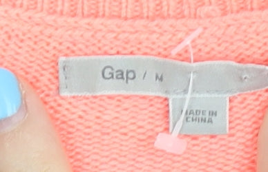 Gap Women's Pink Pullover Jumper - M, Long Sleeve, Knit