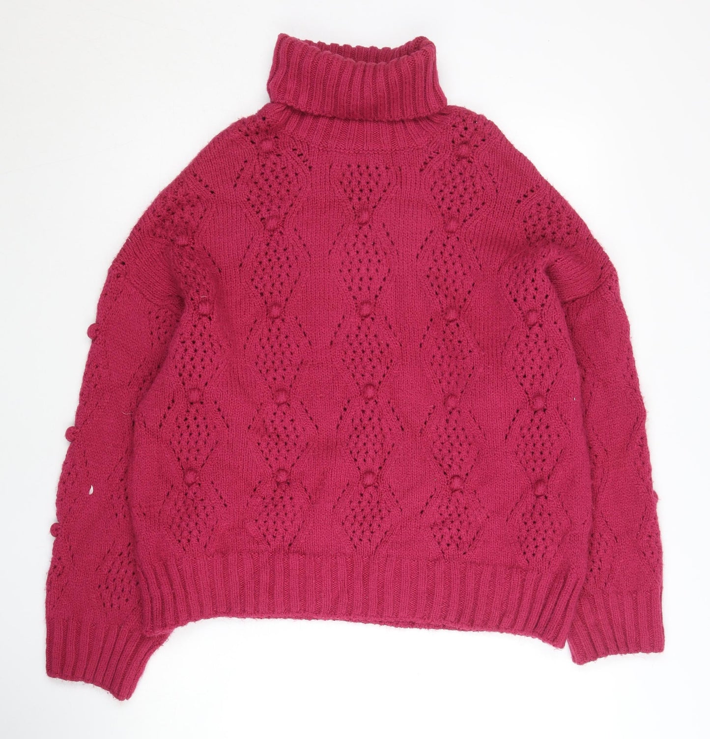 Womens UK Size M Papaya Red Pullover Jumper