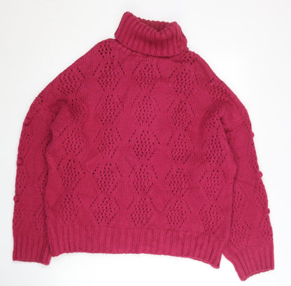 Womens UK Size M Papaya Red Pullover Jumper