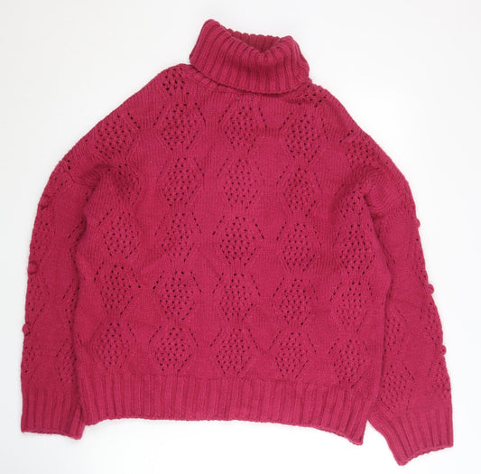 Womens UK Size M Papaya Red Pullover Jumper