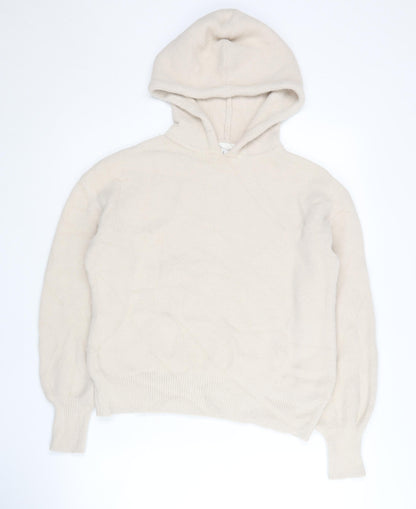 F&F Women Beige Pullover Hoodie Size M 100% Nylon