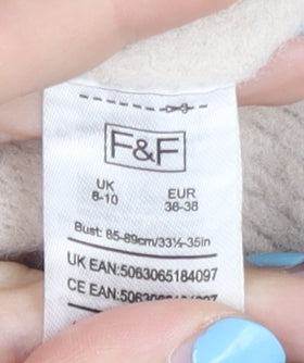 F&F Women Beige Pullover Hoodie Size M 100% Nylon