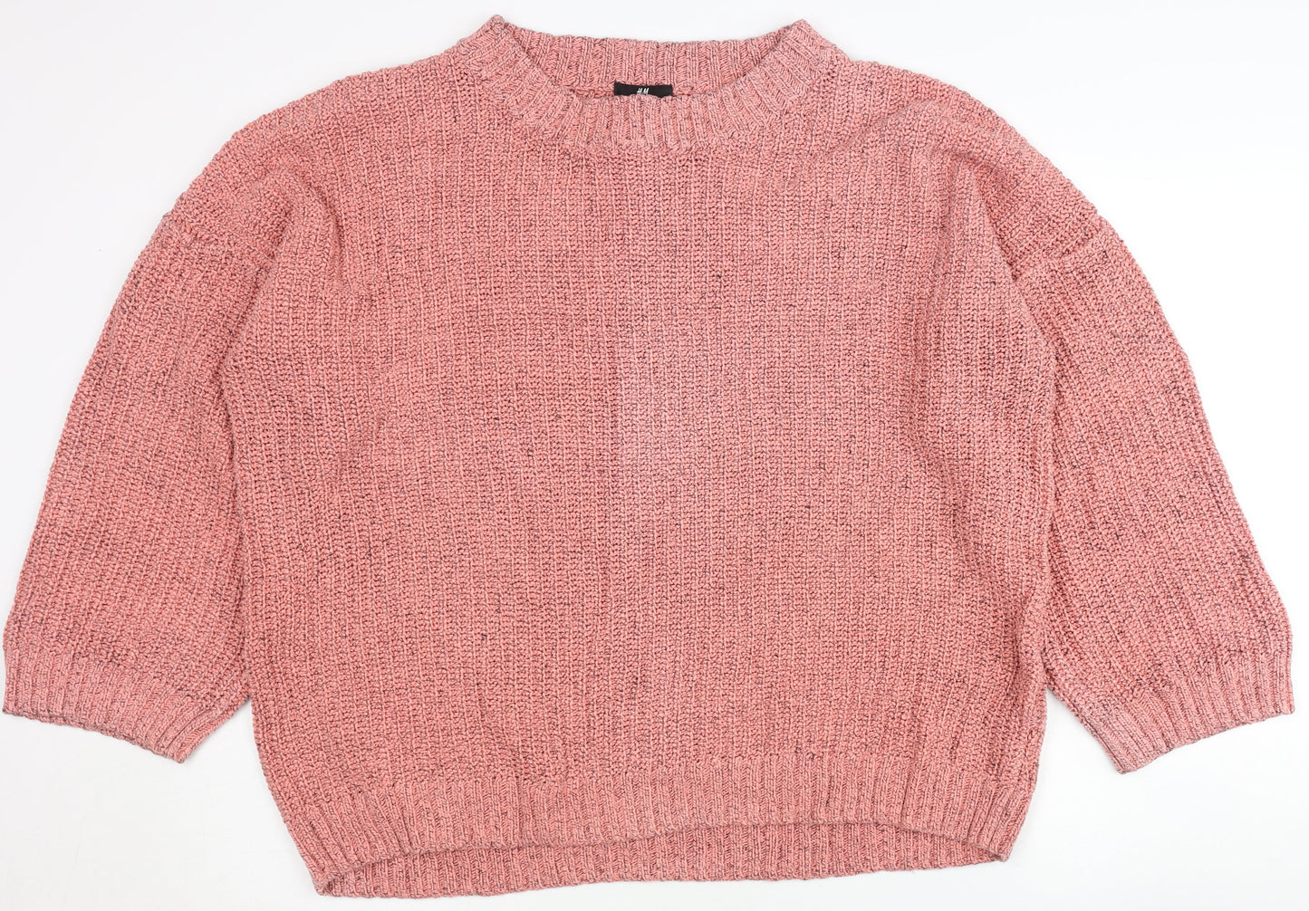 H&M Women’s Pink M Pullover Jumper - Knit Crew Neck