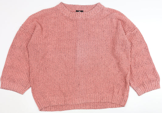 H&M Women’s Pink M Pullover Jumper - Knit Crew Neck