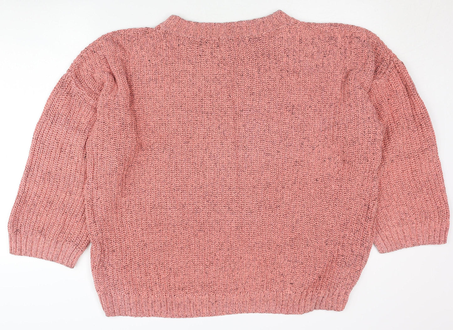 H&M Women’s Pink M Pullover Jumper - Knit Crew Neck