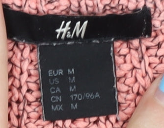 H&M Women’s Pink M Pullover Jumper - Knit Crew Neck