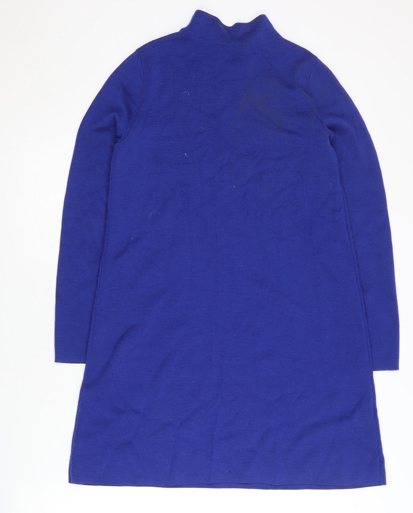COS Women’s Blue Wool Dress XS High Neck Long Sleeve