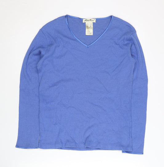 Womens UK Size M Eddie Bauer Blue Pullover Jumper