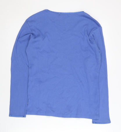 Womens UK Size M Eddie Bauer Blue Pullover Jumper