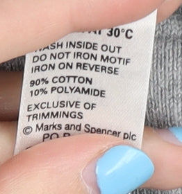 Marks and Spencer Men's Grey Striped Pullover Jumper L