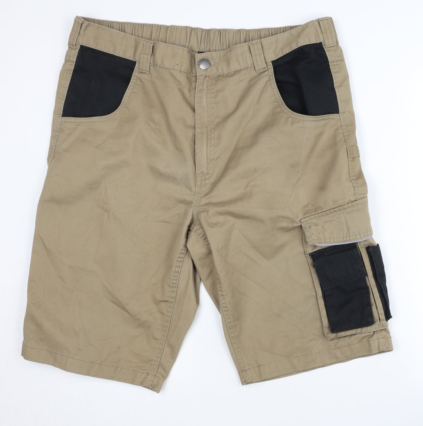 Parkside Beige Cargo Shorts - Men's L - Casual Workwear
