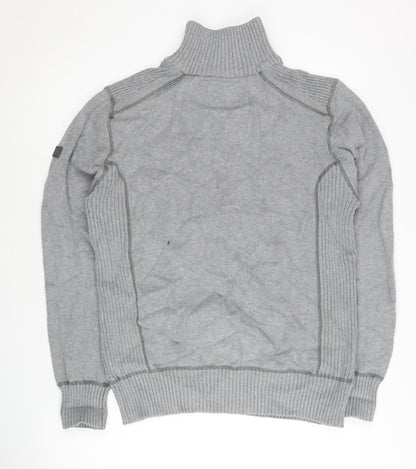 Next Men's Grey M High Neck 1/2 Zip Jumper