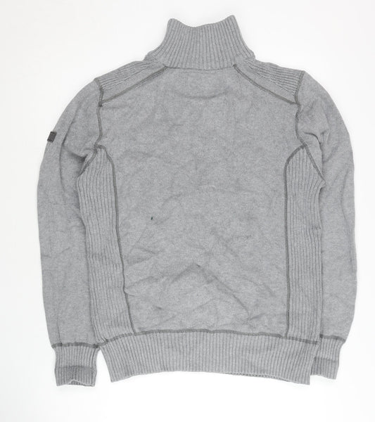 Next Men's Grey M High Neck 1/2 Zip Jumper