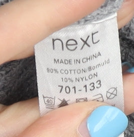 Next Men's Grey M High Neck 1/2 Zip Jumper