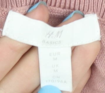 H&M Women's Pink Crew Neck Jumper, M