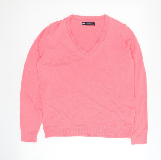 Womens UK Size S Marks and Spencer Pink Pullover Jumper