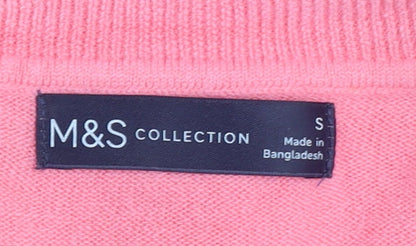 Womens UK Size S Marks and Spencer Pink Pullover Jumper