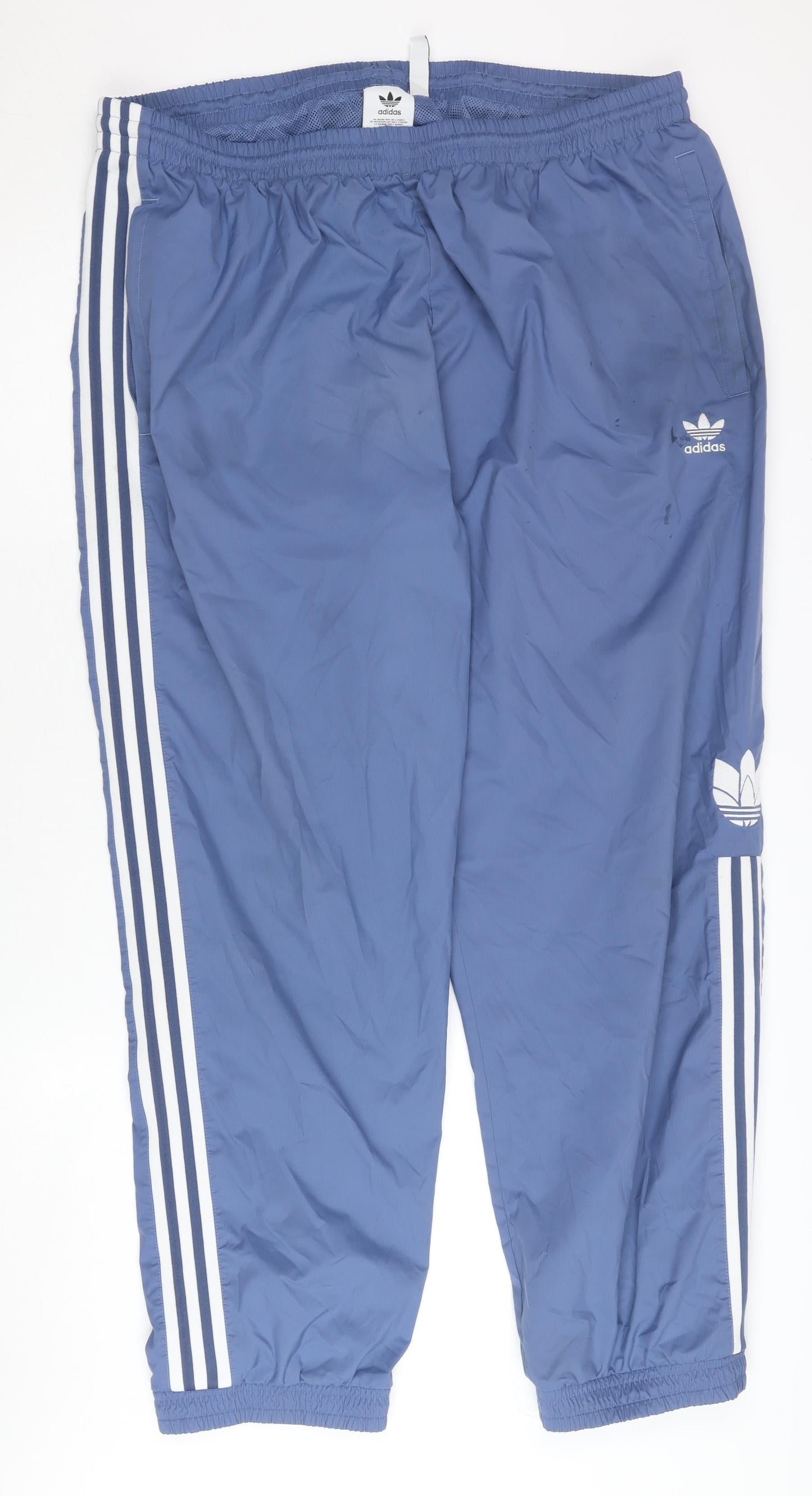 Adidas Men's Blue 2XL Track Pants with Side Stripe
